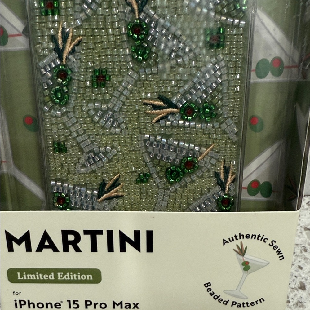 MVMT LIMITED EDITION Martini iPhone 15 Pro Max Case- Authentically Sewn Beads - Picture 3 of 3